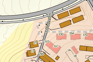Kartbilde fra WMS-tjeneste av avviket