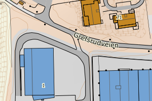 Kartbilde fra WMS-tjeneste av avviket