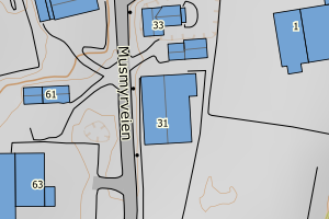 Kartbilde fra WMS-tjeneste av avviket