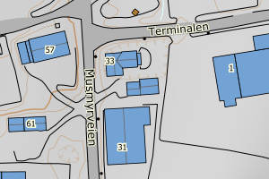Kartbilde fra WMS-tjeneste av avviket