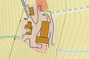 Kartbilde fra WMS-tjeneste av avviket