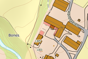 Kartbilde fra WMS-tjeneste av avviket