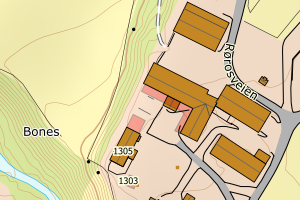 Kartbilde fra WMS-tjeneste av avviket