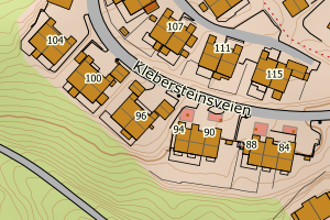 Kartbilde fra WMS-tjeneste av avviket