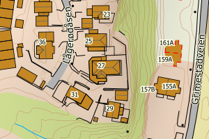 Kartbilde fra WMS-tjeneste av avviket