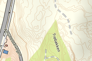 Kartbilde fra WMS-tjeneste av avviket