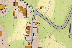 Kartbilde fra WMS-tjeneste av avviket