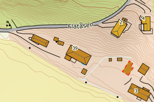 Kartbilde fra WMS-tjeneste av avviket