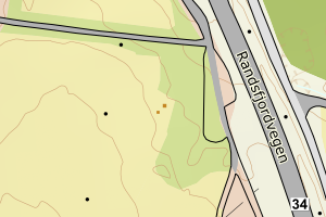 Kartbilde fra WMS-tjeneste av avviket