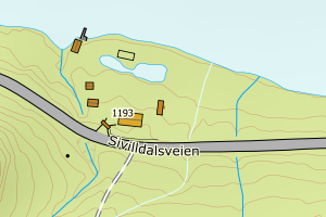 Kartbilde fra WMS-tjeneste av avviket