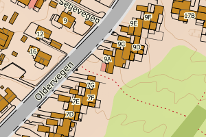 Kartbilde fra WMS-tjeneste av avviket