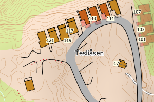 Kartbilde fra WMS-tjeneste av avviket