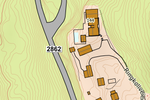 Kartbilde fra WMS-tjeneste av avviket