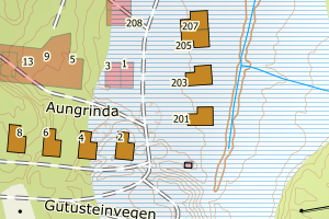 Kartbilde fra WMS-tjeneste av avviket