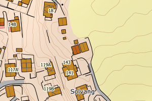 Kartbilde fra WMS-tjeneste av avviket