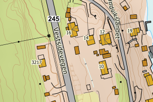 Kartbilde fra WMS-tjeneste av avviket