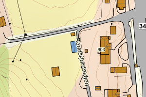 Kartbilde fra WMS-tjeneste av avviket