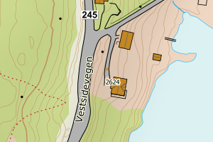 Kartbilde fra WMS-tjeneste av avviket