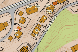 Kartbilde fra WMS-tjeneste av avviket