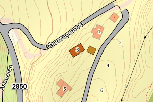Kartbilde fra WMS-tjeneste av avviket