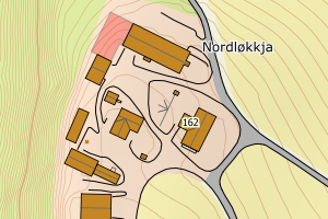 Kartbilde fra WMS-tjeneste av avviket