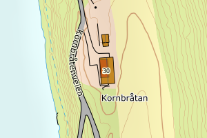 Kartbilde fra WMS-tjeneste av avviket