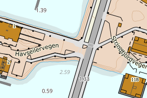 Kartbilde fra WMS-tjeneste av avviket