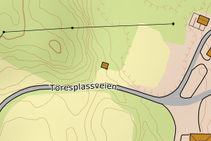 Kartbilde fra WMS-tjeneste av avviket