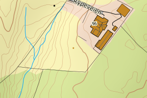 Kartbilde fra WMS-tjeneste av avviket