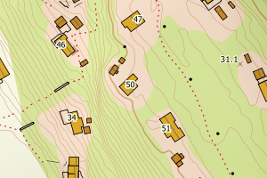 Kartbilde fra WMS-tjeneste av avviket