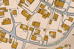 Kartbilde fra WMS-tjeneste av avviket
