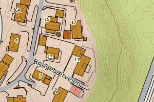 Kartbilde fra WMS-tjeneste av avviket