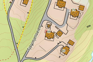 Kartbilde fra WMS-tjeneste av avviket