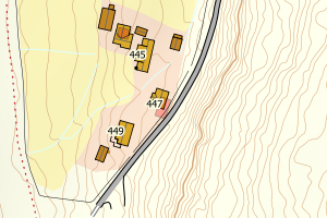 Kartbilde fra WMS-tjeneste av avviket