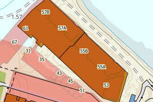 Kartbilde fra WMS-tjeneste av avviket