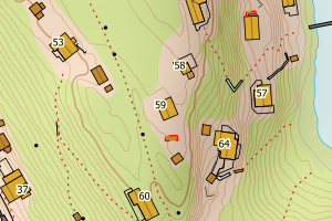 Kartbilde fra WMS-tjeneste av avviket