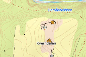 Kartbilde fra WMS-tjeneste av avviket