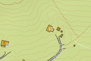 Kartbilde fra WMS-tjeneste av avviket