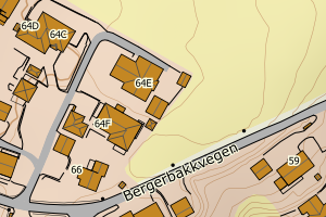 Kartbilde fra WMS-tjeneste av avviket