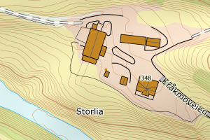 Kartbilde fra WMS-tjeneste av avviket