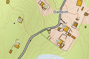 Kartbilde fra WMS-tjeneste av avviket