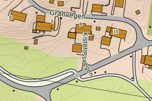 Kartbilde fra WMS-tjeneste av avviket