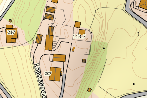 Kartbilde fra WMS-tjeneste av avviket