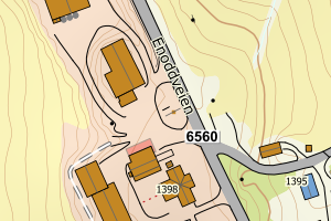 Kartbilde fra WMS-tjeneste av avviket