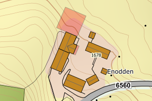 Kartbilde fra WMS-tjeneste av avviket