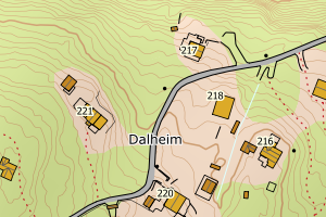 Kartbilde fra WMS-tjeneste av avviket