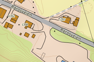 Kartbilde fra WMS-tjeneste av avviket