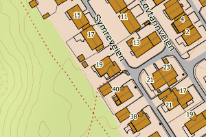 Kartbilde fra WMS-tjeneste av avviket