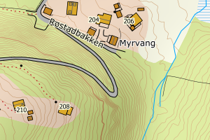 Kartbilde fra WMS-tjeneste av avviket