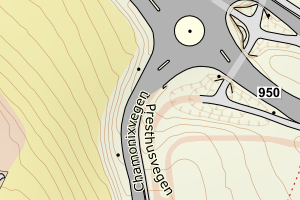 Kartbilde fra WMS-tjeneste av avviket